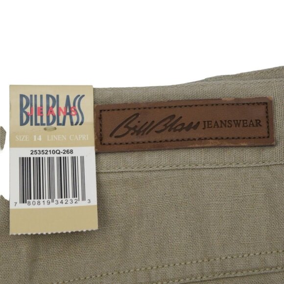 Bill Blass Linen Capri Pants Womens Size 14 Tan Casual Lightweight - Picture 5 of 9